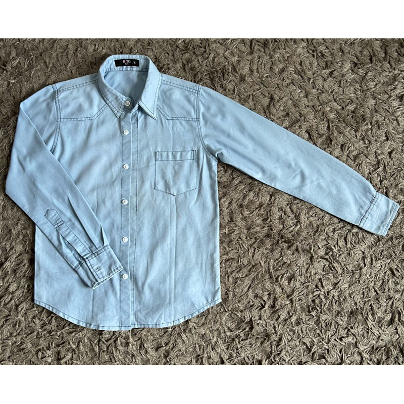 kemeja anak biru muda brand HRTG