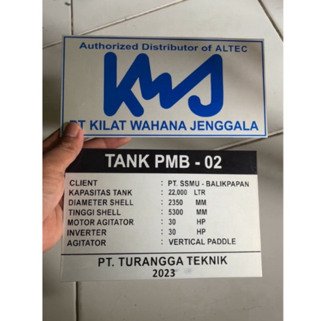 

name plate alumunium / stainles,desain sesuai pesanan