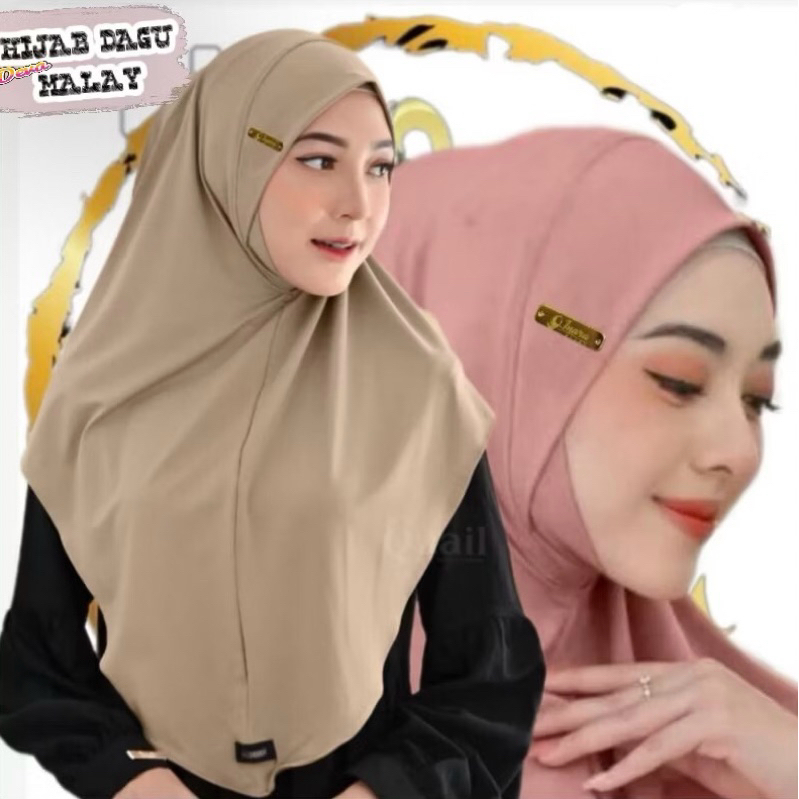 Bee Daily - Hijab Instan Dagu Malaysia Jersey | Jilbab Bergo Dagu Malaysia Jersey Size M