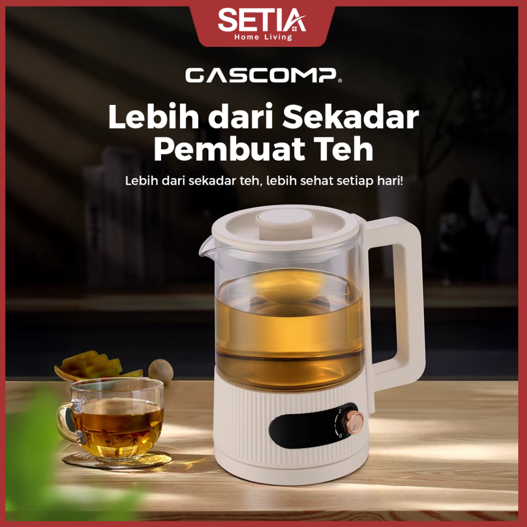 SETIAHOME - Teko Listrik Serbaguna Kettle Pemanas Air Elektrik Bahan Kaca 1.2 L Lebih Higienis Peman