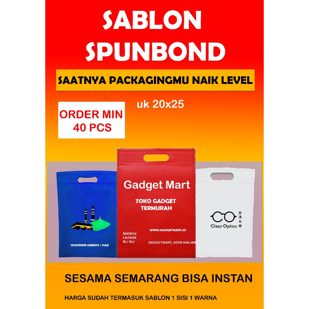 

Goodie bag tas spunbond oval 20x25 FREE SABLON
