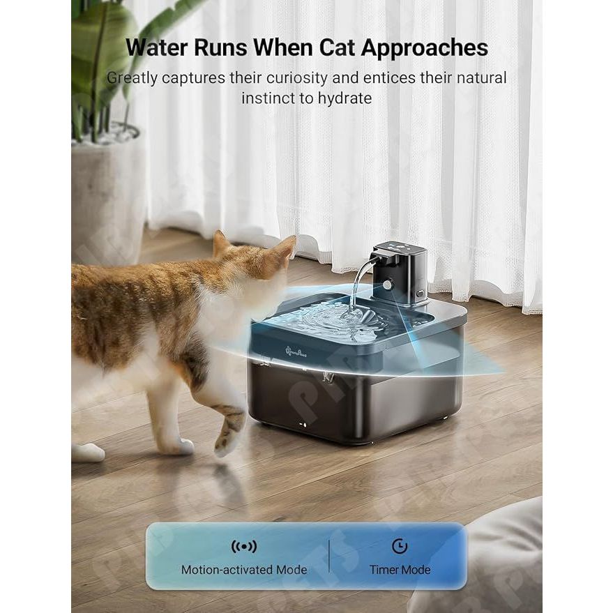 2.5L Wireless Water Fountain Kucing Tempat Minum Kucing Otomatis Water Fountain Kucing Tempat Minum