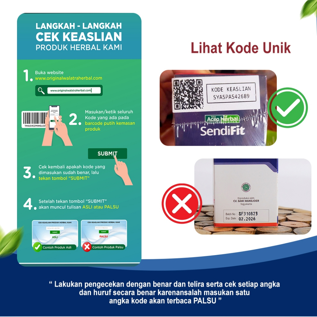 Brosur keaslian sendifit kapsul Original