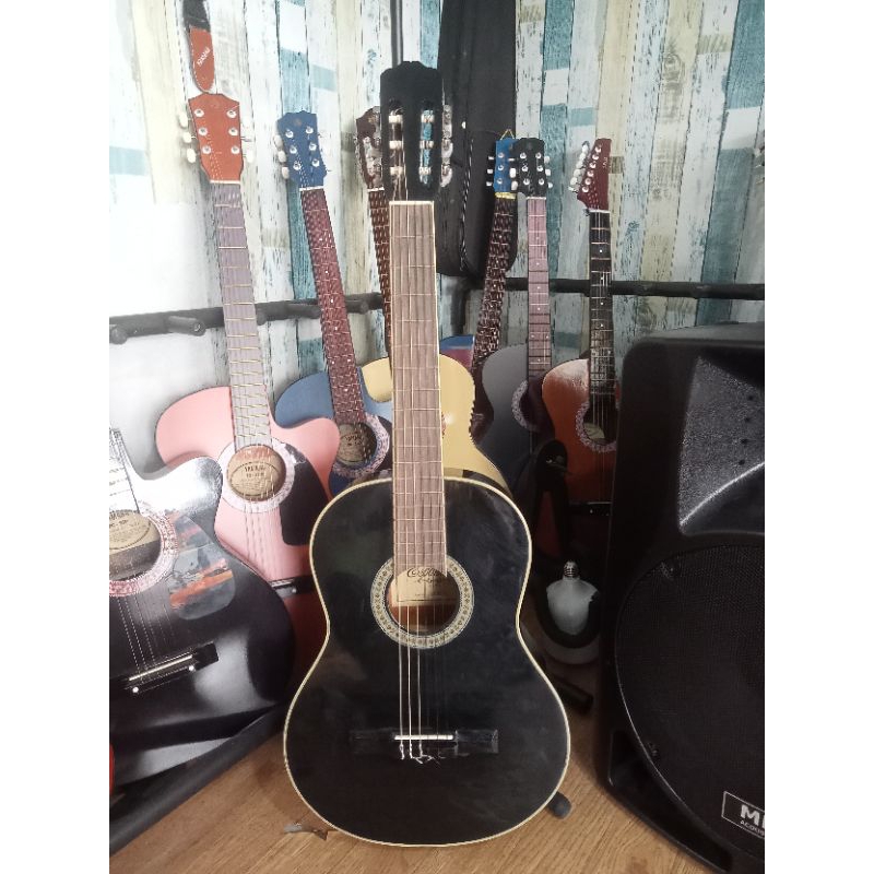 OLSHOP BANJARMASIN-gitar akustik ori espanola CS482BK kondisi aman semua siap pakai