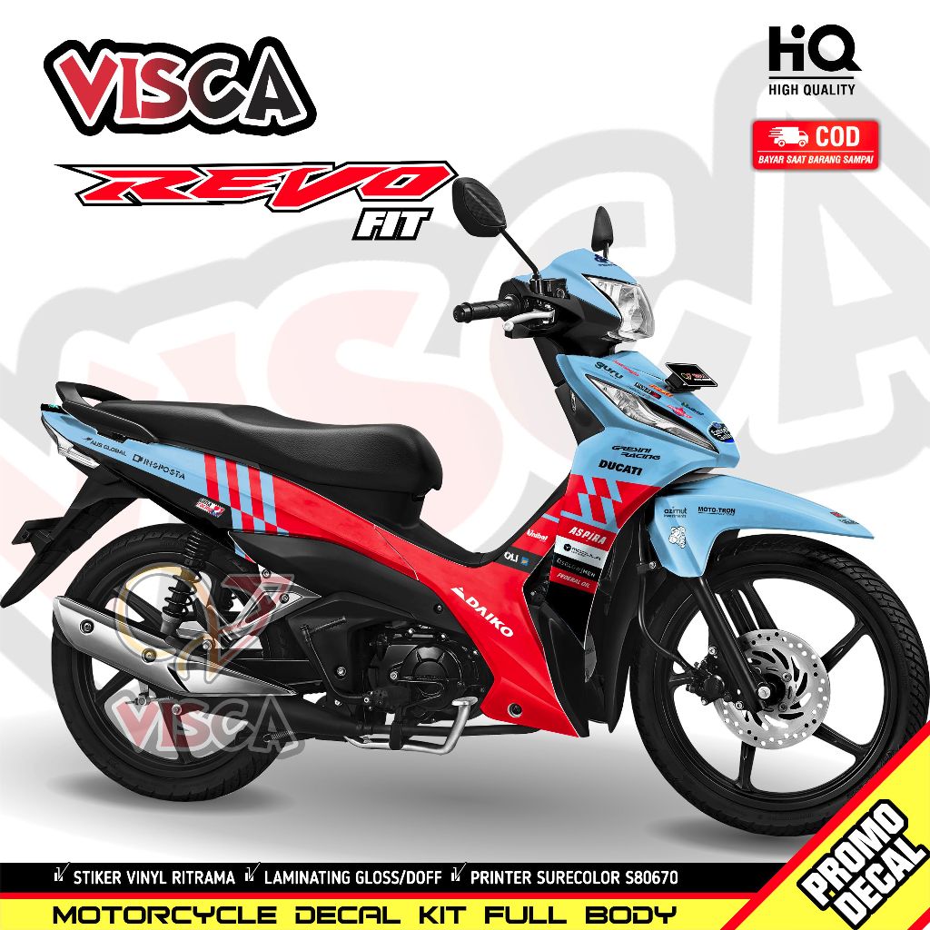 Decal Revo Fit Injeksi Full Body Stiker Revo Fit Injeksi Variasi Striping Revo Fit Injeksi Decal Hol
