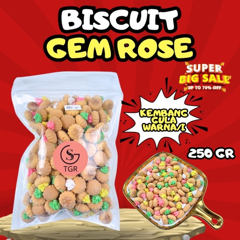 

250GR BISKUIT GEM ROSE/KEMBANG GULA KUE KANCING