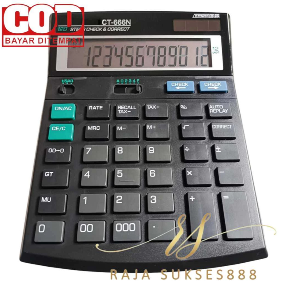 

Kalkulator Dagang sdc 666N ct 666 N 12 digit Calculator Warna Hitam