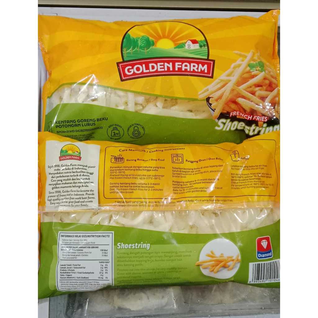 

FRENCH FRIES | KENTANG BEKU GOLDEN FARM SHOESTRING 1KG