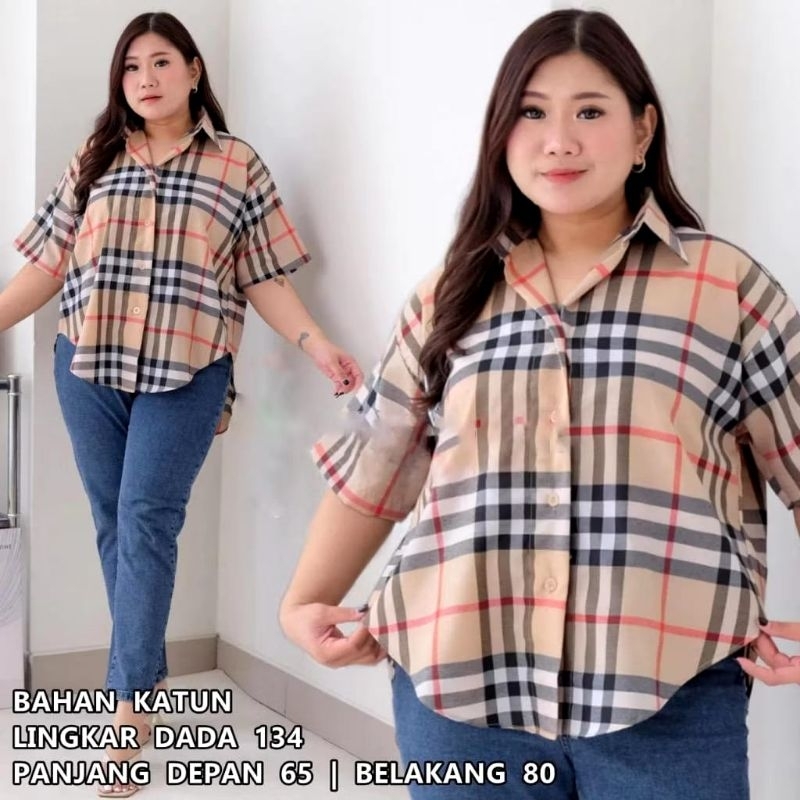MISTER FASHION KEMEJA JUMBO POLOS XXXXL WANITA LD 130 / ATASAN JUMBO WANITA LD 130 /JUMBO LD 130