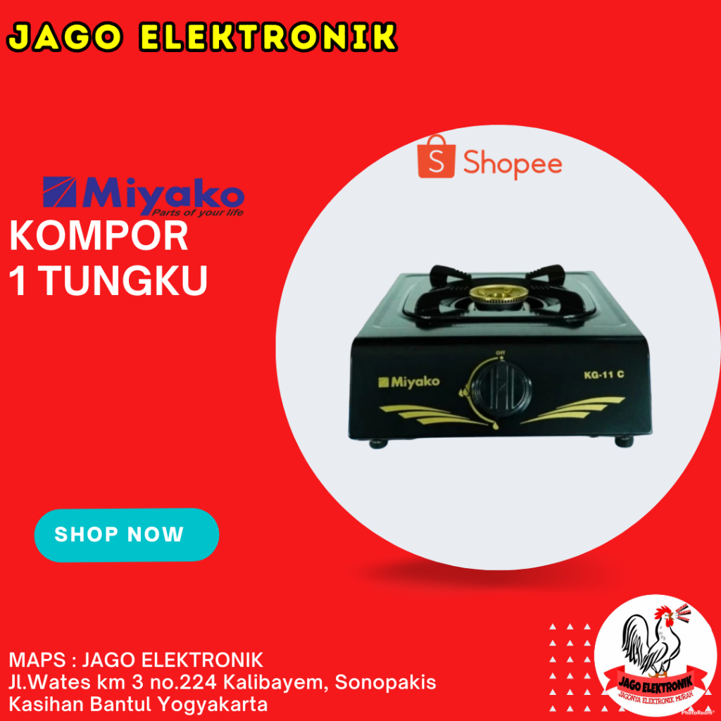 Kompor Gas 1 Tungku Miyako Burner Kuningan KG-101C/ KG 11c