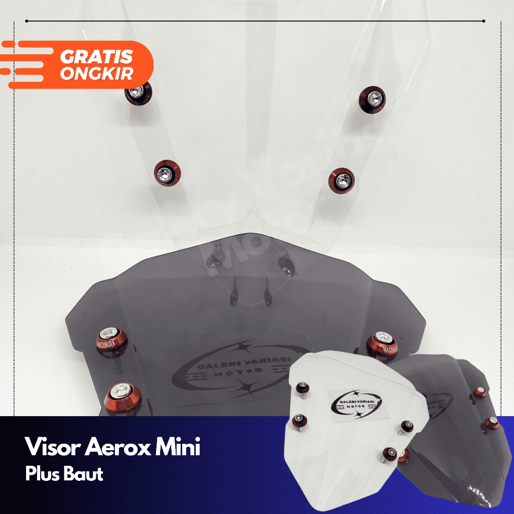 VISOR STANDAR AEROX NEW AEROX OLD PLUS BAUT VISOR TERBARU YAMAHA AEROX PLUS BAUT