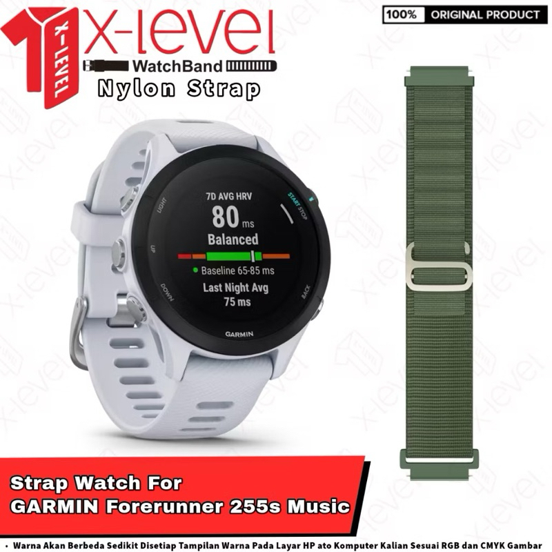 X LEVEL STRAP NYLON GARMIN FOREUNNER 255S TALI JAM SMART WATCH WRISTBAND ORIGINAL