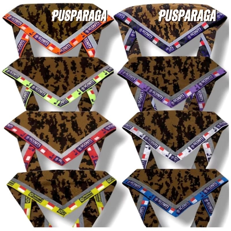 scraf loreng woven pramuka syal loreng pramuka bahan ripstok