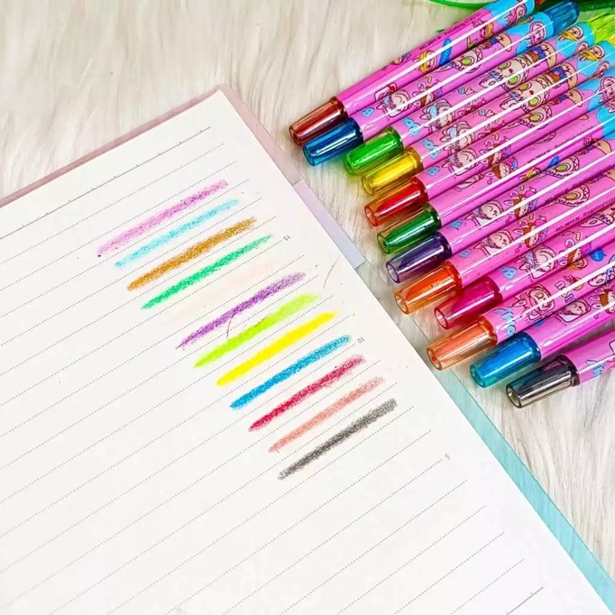 

CRAYON TWIST LABUBU 12 WARNA KRAYON THE MONSTER POP MART LISA BLACKPINK OIL PASTEL