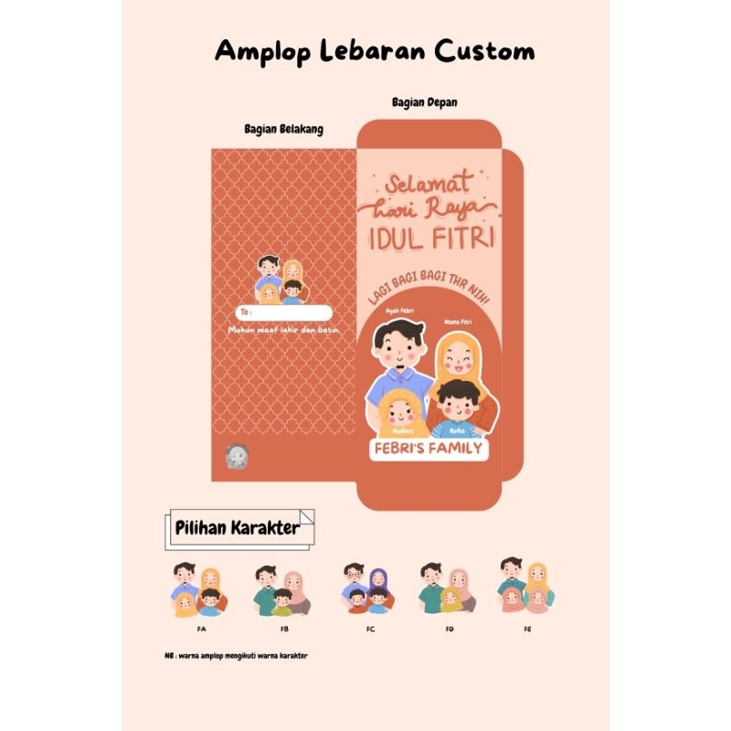 

[isi 8pcs] Amplop lebaran 2025 Custom Tema Keluarga