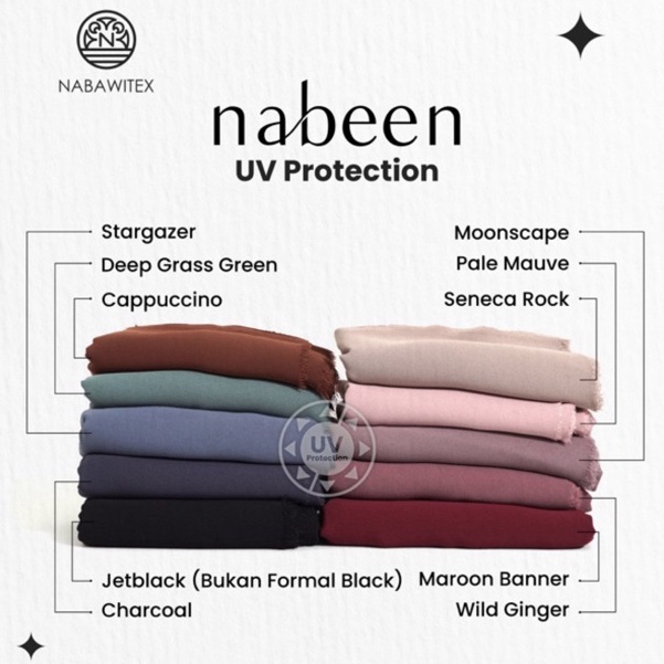 KODE X38D Nabawitex  Nabeen UV Protection bahan kain abaya gamis pakaian