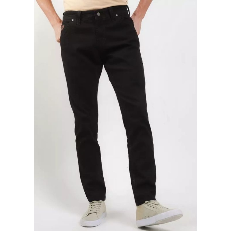 Jeans Stretch Pria Original Lois SLS276 Hitam / SLS084BL Hitam