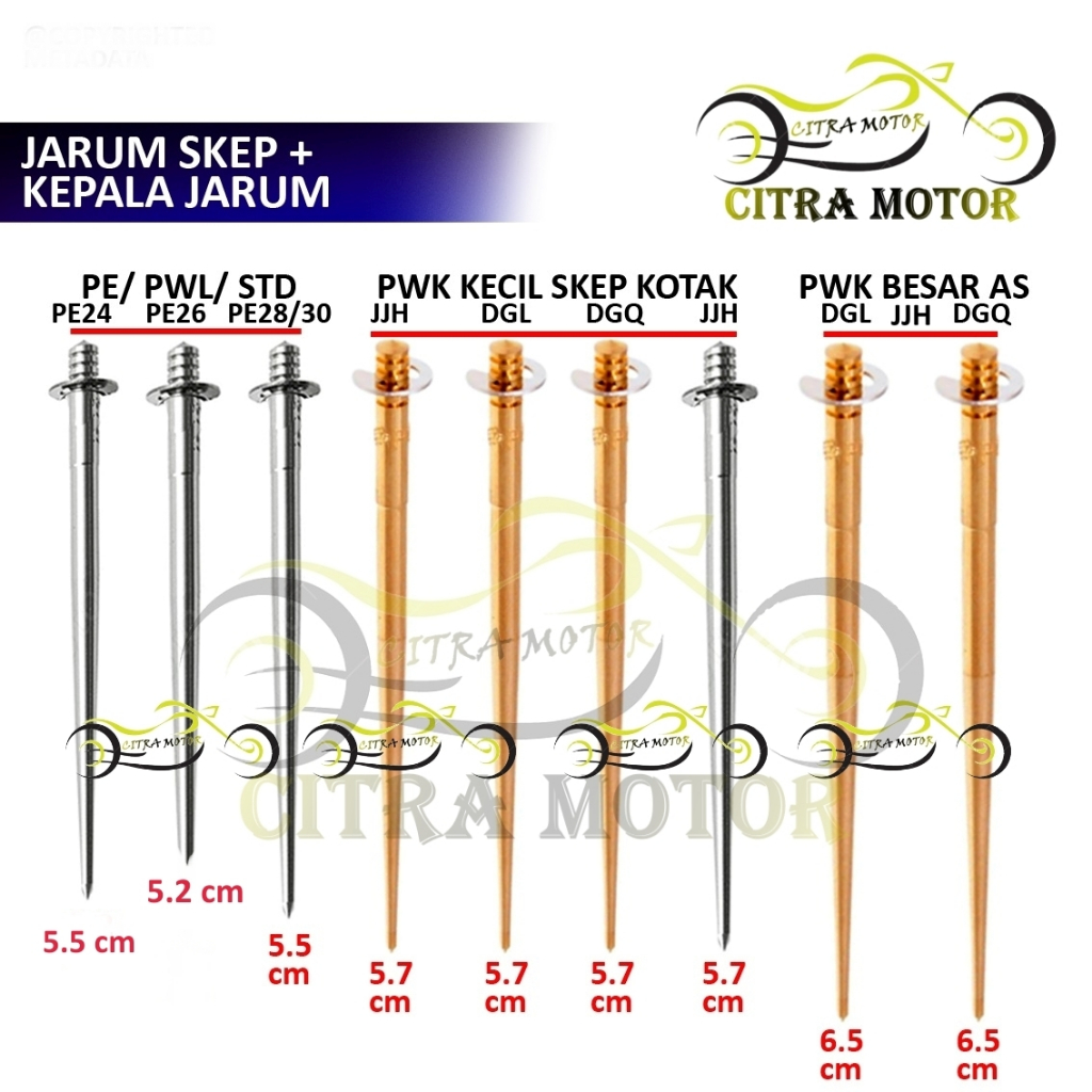 JARUM SKEP PWK PE NEEDLE KARBURATOR ORI DGL DGQ JJH JJY,AIRSTRIKE DLL