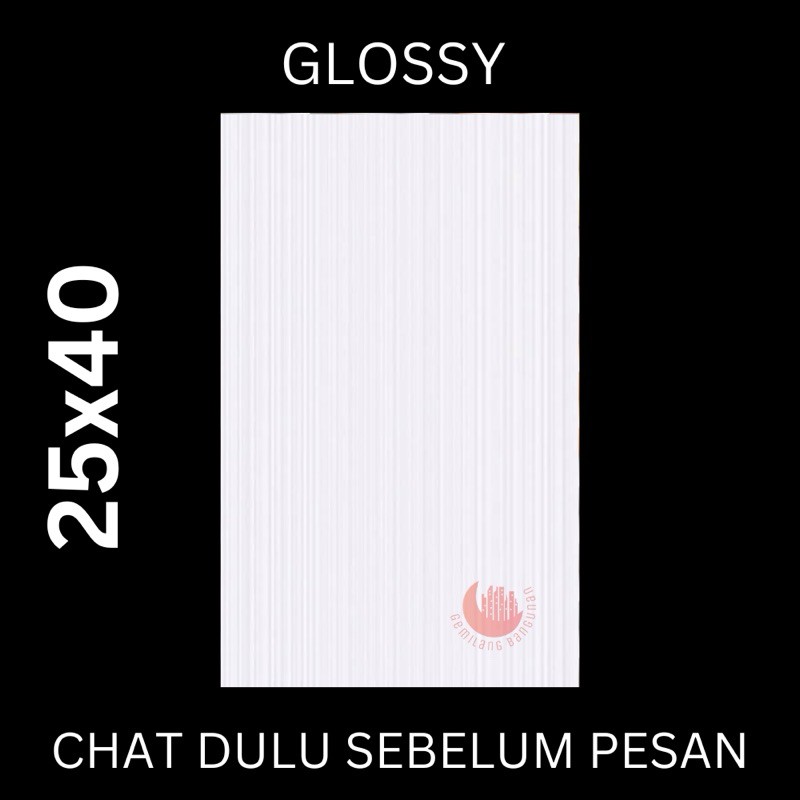 KERAMIK MULIA 25x40 ARIANA WHITE / KERAMIK DINDING / KERAMIK LICIN / KILAT