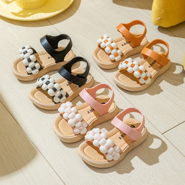 KODE A62O PROMO 22 IMPORT Okaybaby B116 Sandal Anak Perempuan Bunga Pom2 Model Lucu Termurah Kekenia