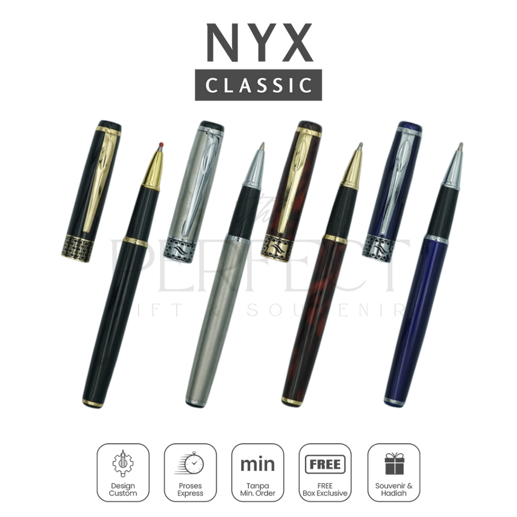 

Nyx Classic Pen Rollerball Free Box Custom Grafir Exclusive Promosi Gift Kado Souvenir