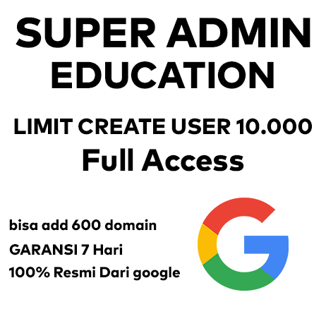10K User Gsuite Super Admin for Education Fresh 1bulan