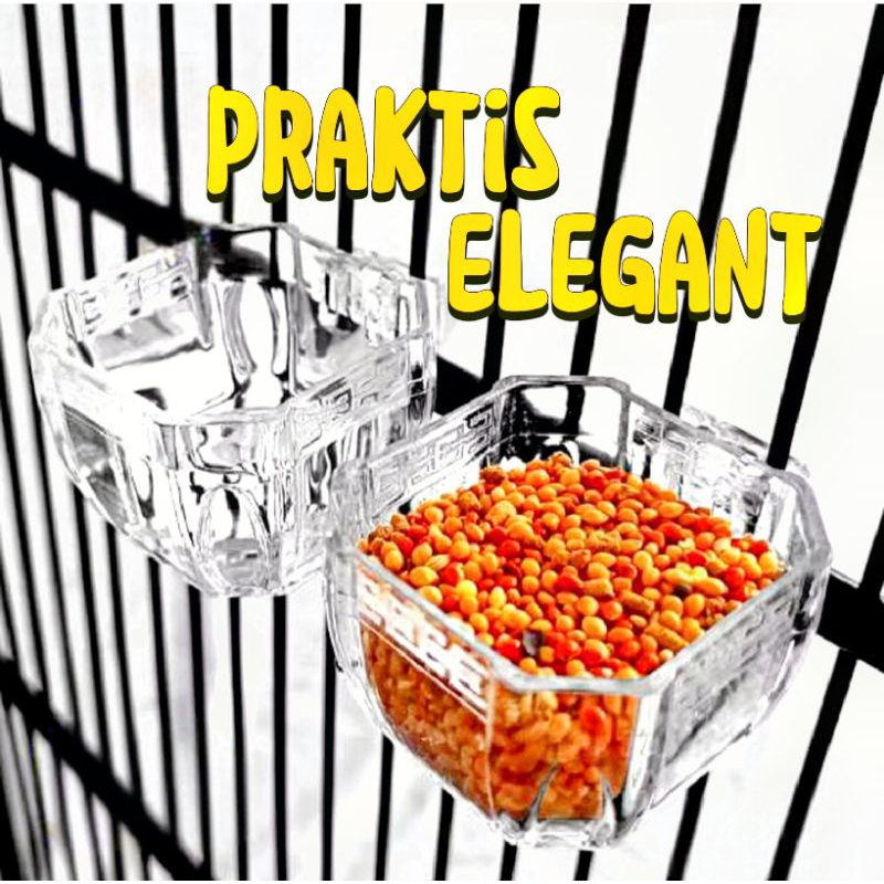 Cepuk Mika Segi 8 Mini Cepuk Wadah Tempat Pakan Makan Minum Burung Murai Kacer KENARI DLL cepuk paka