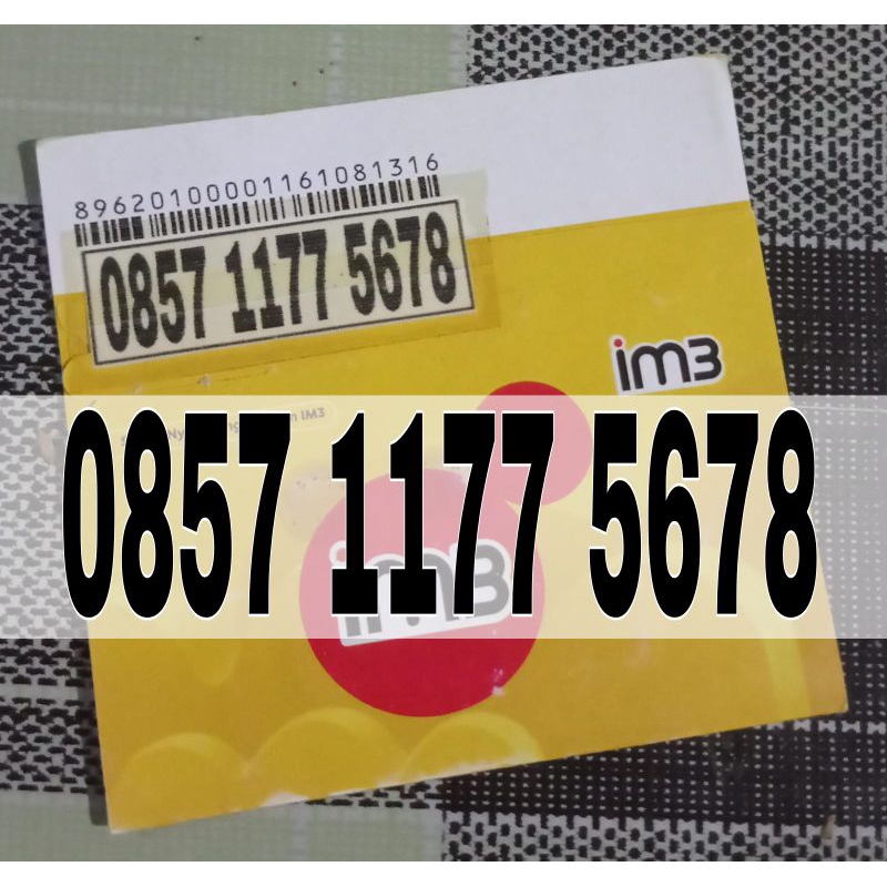 Nomor cantik kartu perdana Im3 angka Rapi ekor Urut 5678 Nomor cantik kartu Perdana Im3 Super Rapi U