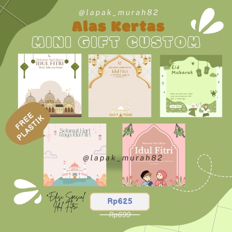 

[Edisi Lebaran Idul Fitri/Idul Adha] Alas Kertas Mini Gift (Bisa Custom) *Free Plastik