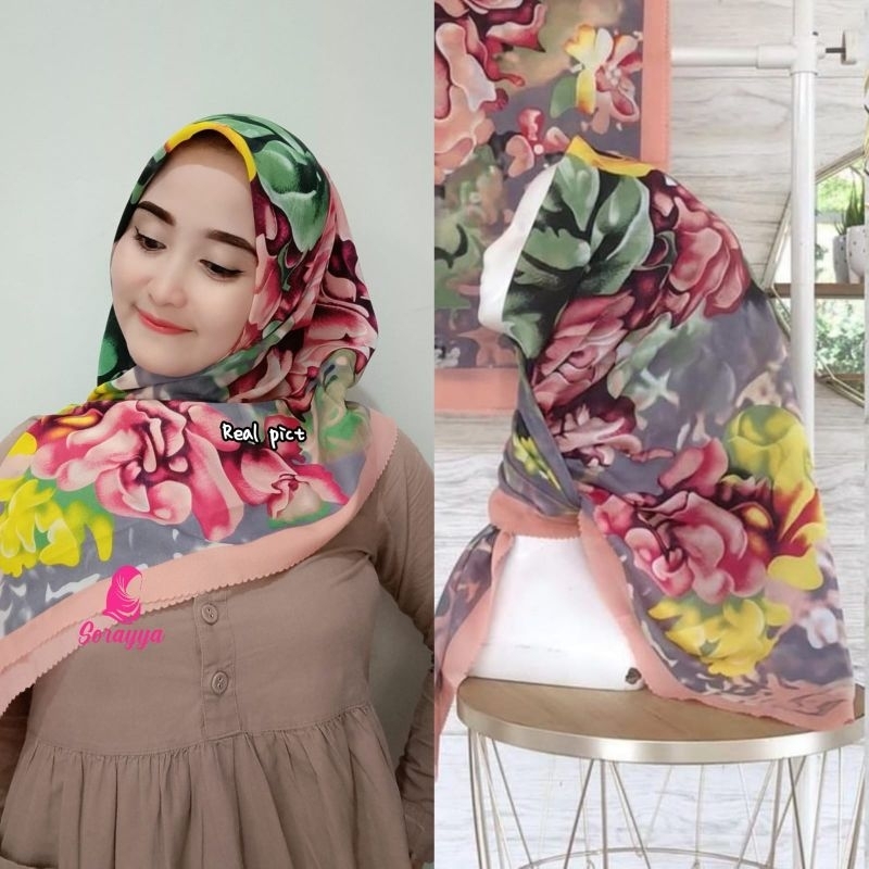 SALE hijab segiempat denay voal motif semarang