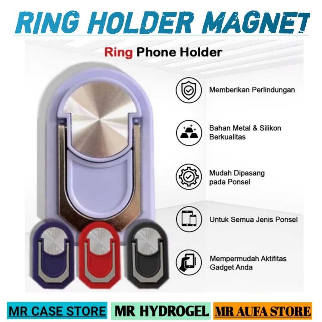 Ring stand holder polos warna ring hp universal holder cincin gantungan penyangga hp