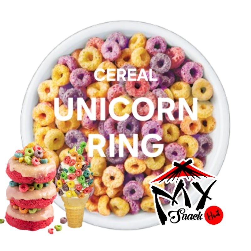 

UNICORN RING 100GR SEREAL CEREAL CRISPY KRISPI FRUIT LOOP CINCIN DONAT MINI RAINBOW WARNA WARNI HALAL