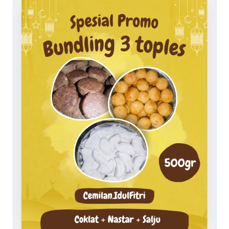 

Bundling 3 Kue 500gr (Coklat, Nastar, Salju) | Kue Lebaran