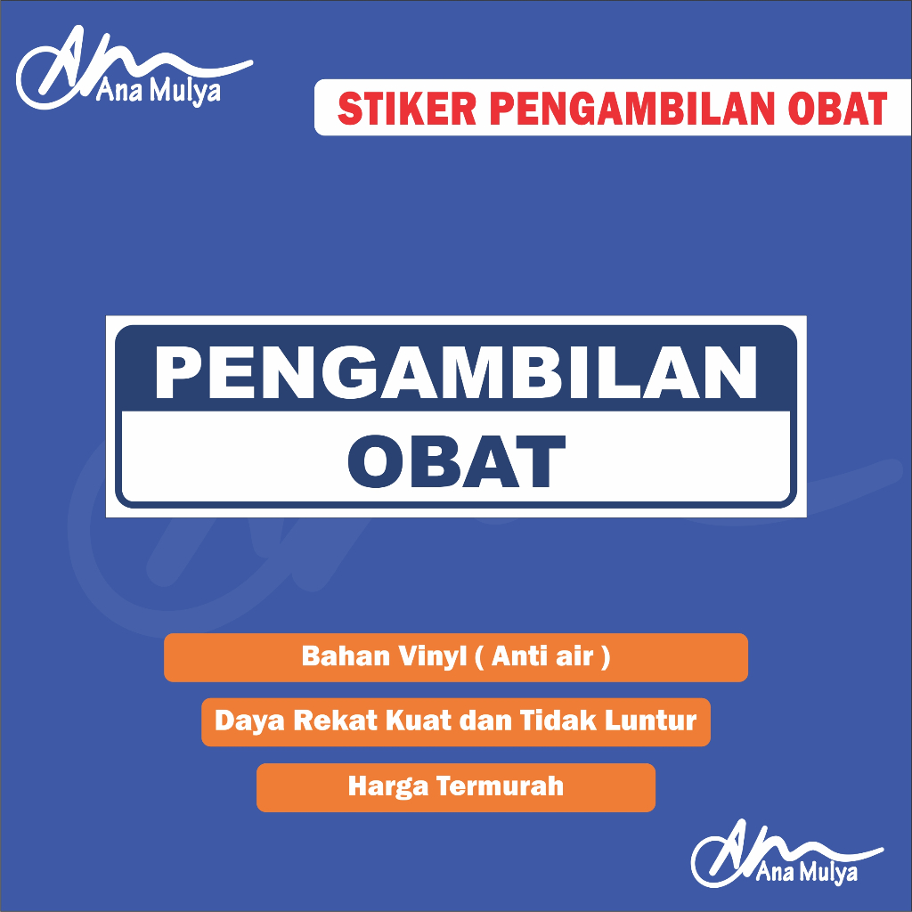

STICKER VINYL ANA MULYA STIKER PENGAMBILAN OBAT / STIKER PENYERAHAN OBAT / STIKER APOTIK / STIKER KLINIK / STIKER RUMAH SAKIT