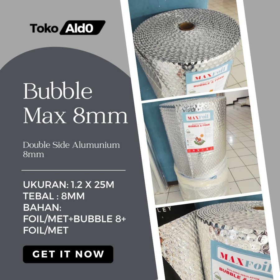 Alumunium Foil Bubble Maxfoil - Peredam Panas Atap Rumah