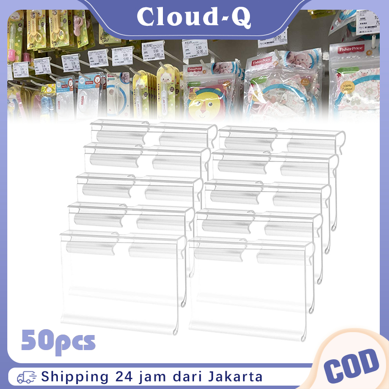 

50pcs Label Harga Mika Price Tag Label Holder PVC Price Tag Card Tampilan Label Harga Price Rail
