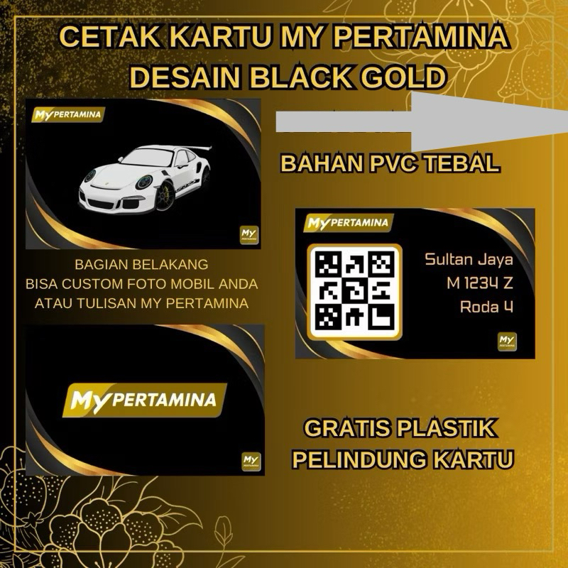 

Cetak Kartu My pertamina Bahan PVC Desain Black Gold
