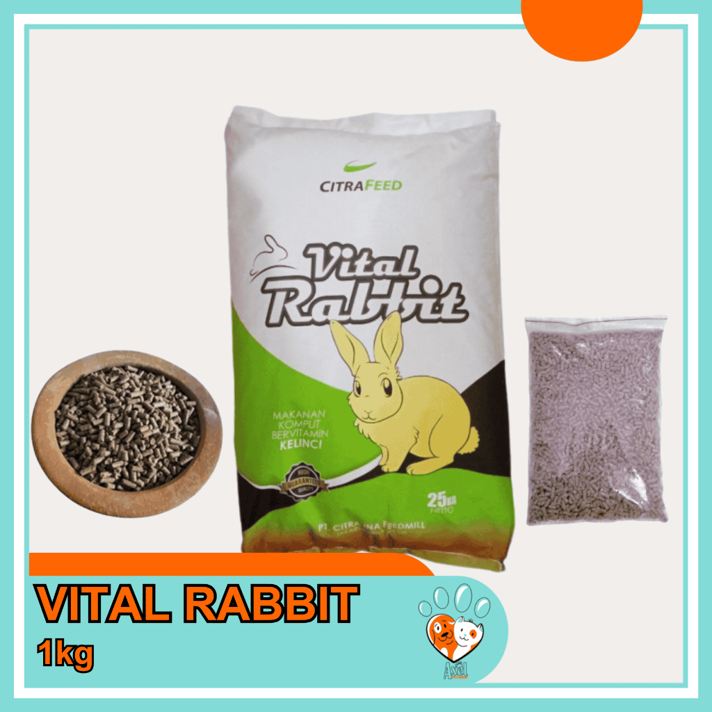 VITAL RABBIT - PELET MAKANAN KELINCI - VITAL RABBIT 1 kg - CITRAFEED - PELET AXEL PETSHOP