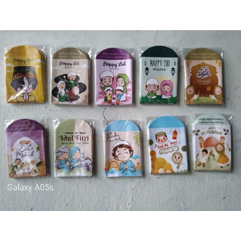 

Amplop lebaran idul Fitri islami,lucu, aestentik ukuran medium 1 pack isi 10