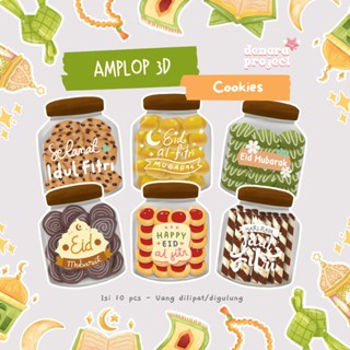 

10 pcs Amplop Lebaran 3D Toples Kue 2 Sisi