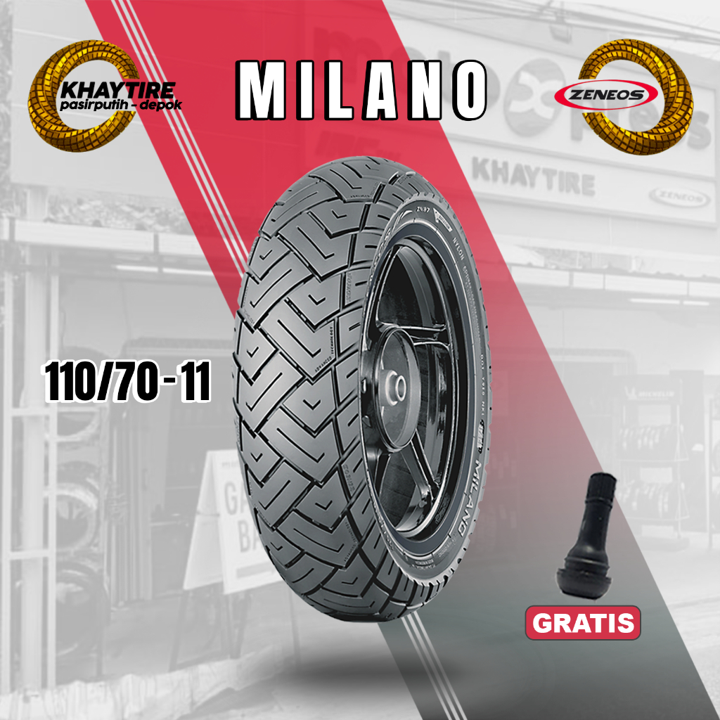 Ban Motor Vespa Matic ZENEOS MILANO 110/70 Ring 11 Tubeless