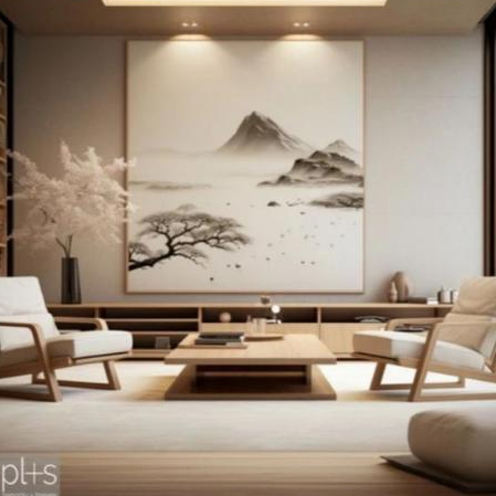 lukisan jepang vintage - lukisan kanvas siap pajang