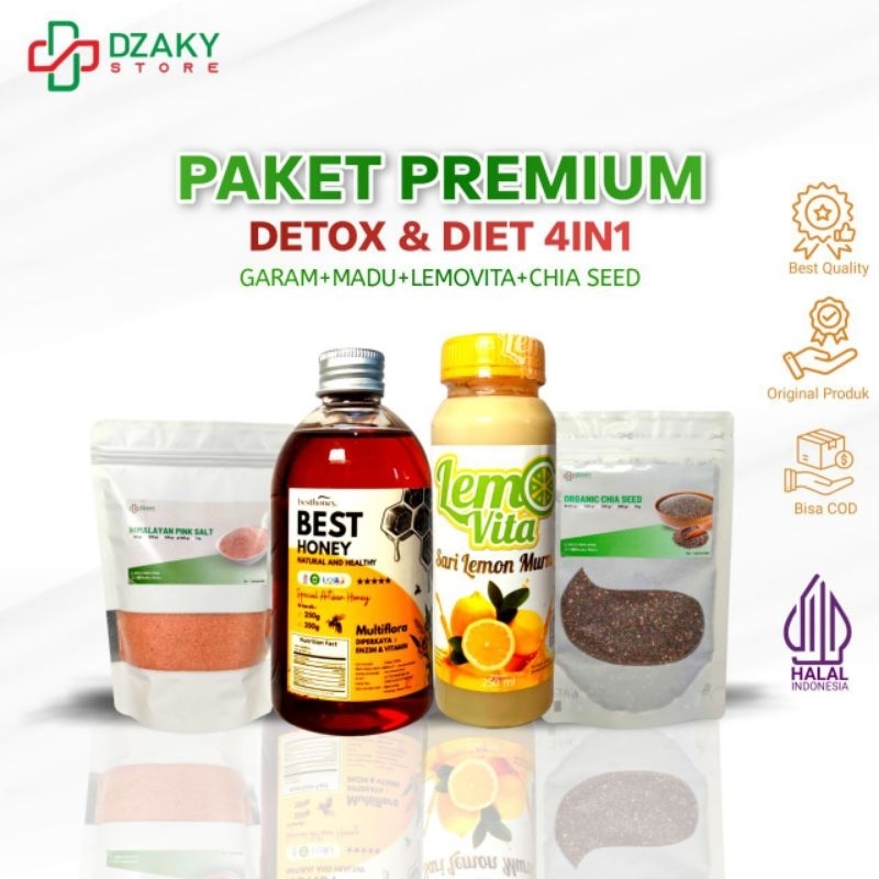 

(Baca Deskripsi Produk!!) PAKET HEMAT Detox Diet & Imunitas Lemovita + Madu Murni + Chiaseed + Garam Himalaya