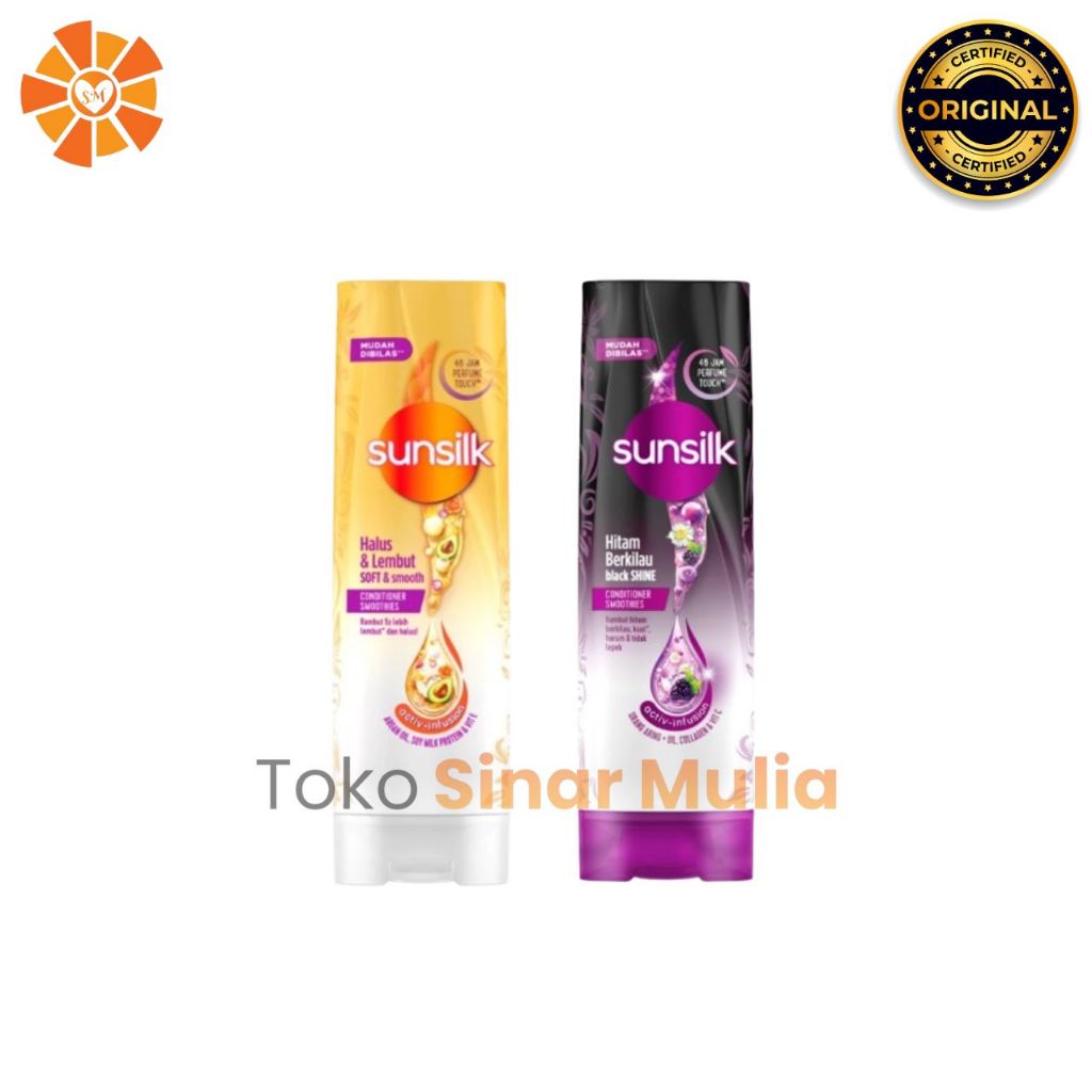 Sunsilk Conditioner Smoothies Rambut Hitam Berkilau Black Shine