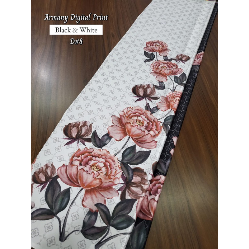 ARMANI SILK MOTIF BUNGA TANGKAI SATU/BAHAN KAIN ARMANI SILK PRINT BUNGA TANGKAI SATU