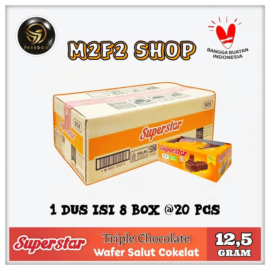 

Wafer Superstar Triple Chocolate | Cokelat - 12,5 gr (Kemasan Karton)