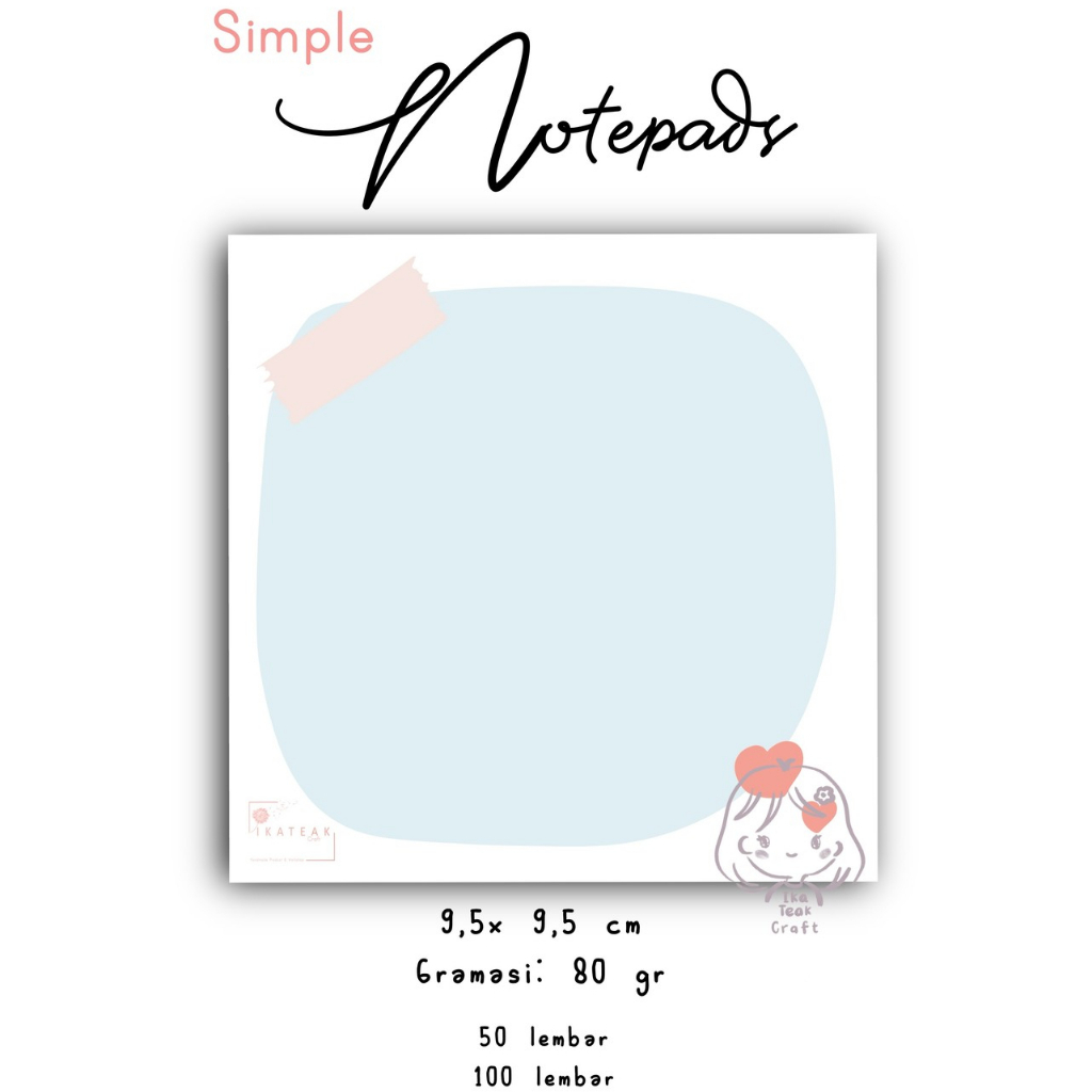 

Notepads / memopads / notes kecil Simple
