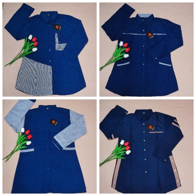 Tunik santriwati//Tunik santri putri//Tunik navy santriwati//Tunik navy santri putri//atasan santriw