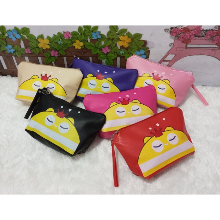 TAS KOSMETIK MAHKOTA POUCH MAKE UP DOMPET KARAKTER ALIEN KOREA STYLE