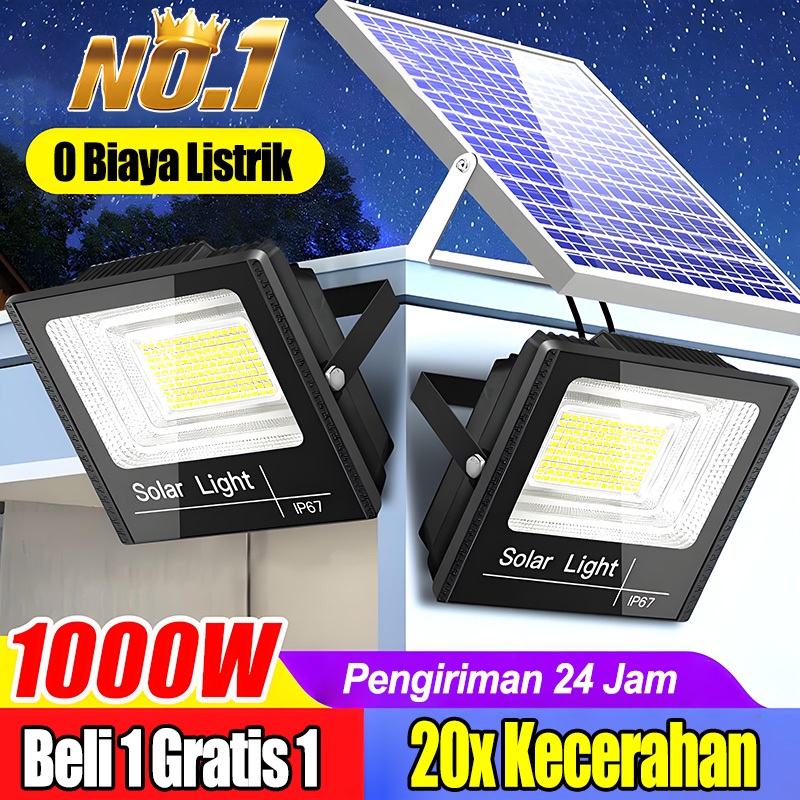 XM 0 Biaya ListrikLampu Sorot LED Tenaga Surya Solar Outdoor Penerangan Jalan & Taman, Emergency